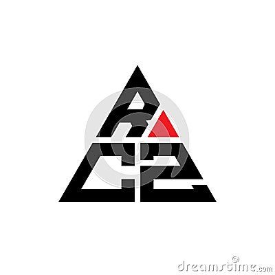 RCZ triangle letter logo design with triangle shape. RCZ triangle logo design monogram. RCZ triangle vector logo template with red Vector Illustration