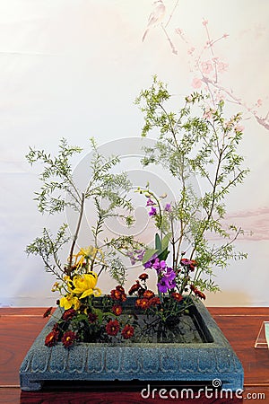 Flower arrangement art exhibition Editorial Stock Photo