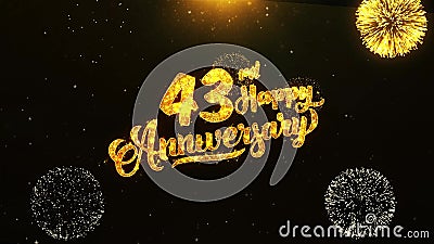 43rd Happy Anniversary Text Greeting, Wishes, Celebration, Invitation  Background Stock Video - Video of wedding, black: 125837981