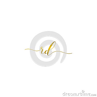 Rd Initial handwriting logo vector template Vector Illustration