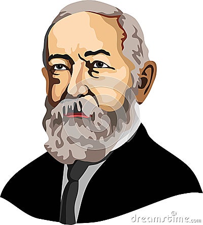 23rd United States of America President Benjamin Harrison Vector Illustration