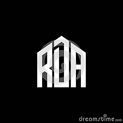 RDA letter logo design on BLACK background. RDA creative initials letter logo concept. RDA letter design.RDA letter logo design on Vector Illustration