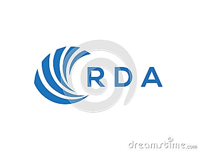 RDA letter logo design on white background. RDA creative circle letter logo concept. Stock Photo