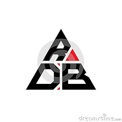 RDB triangle letter logo design with triangle shape. RDB triangle logo design monogram. RDB triangle vector logo template with red Vector Illustration