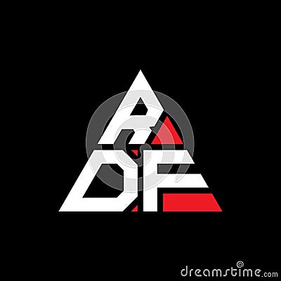 RDF triangle letter logo design with triangle shape. RDF triangle logo design monogram. RDF triangle vector logo template with red Vector Illustration