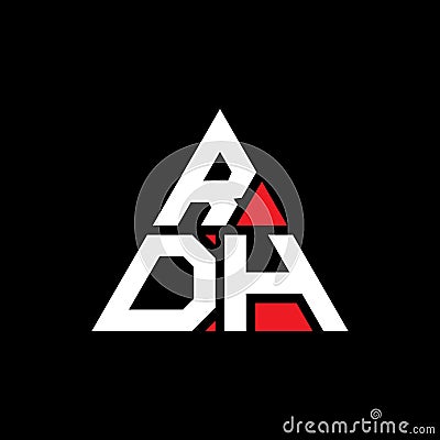 RDH triangle letter logo design with triangle shape. RDH triangle logo design monogram. RDH triangle vector logo template with red Vector Illustration