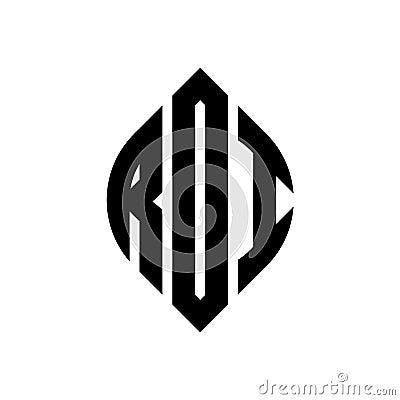 RDI circle letter logo design with circle and ellipse shape. RDI ellipse letters with typographic style. The three initials form a Vector Illustration