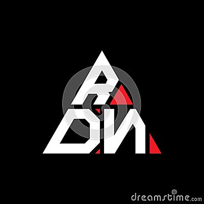 RDN triangle letter logo design with triangle shape. RDN triangle logo design monogram. RDN triangle vector logo template with red Vector Illustration