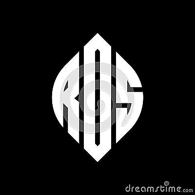 RDS circle letter logo design with circle and ellipse shape. RDS ellipse letters with typographic style. The three initials form a Vector Illustration