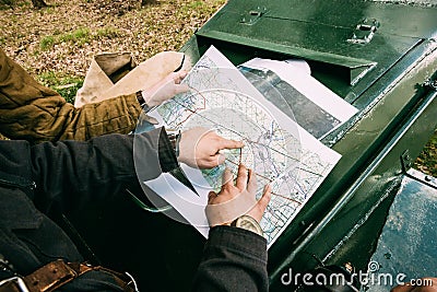 Re-enactor Dressed As Russian Soviet Crew Member Tank Commander Editorial Stock Photo