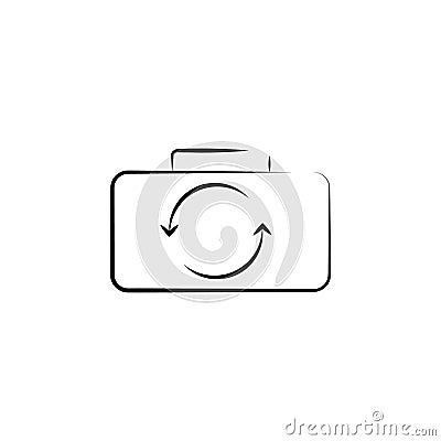 re-firing badge outine logo style icon. Element of photo icon for mobile concept and web apps. Outline re-firing badge icon can be Stock Photo