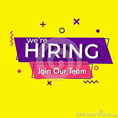 We`re Hiring, join our team for Job vacancy concept. Stock Photo