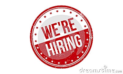 Weâ€™re Hiring Rubber Stamp. Red Weâ€™re Hiring Rubber Grunge Stamp Seal Vector Illustration - Vector Vector Illustration