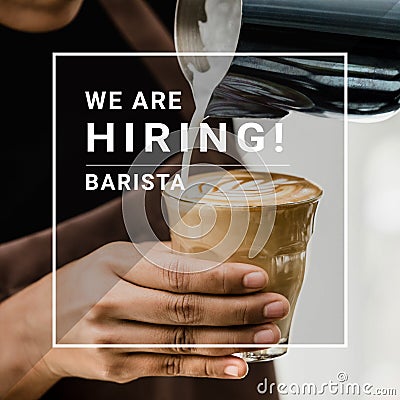 Barista making latte art coffee Stock Photo