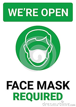 Please wear a face mask and keep your distance to protect from Covid-19 Vector Illustration