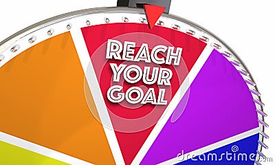 Reach Your Goal Achieve Success Win Game Wheel Stock Photo