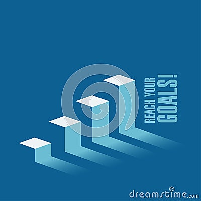 reach your goals business graph message concept Stock Photo