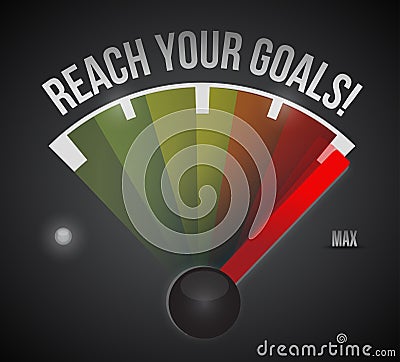 Reach your goals speedometer illustration Cartoon Illustration