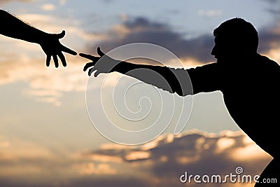 Reaching for Help Stock Photo