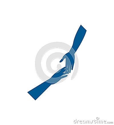 Reaching hands help symbol icon isolated Vector Illustration