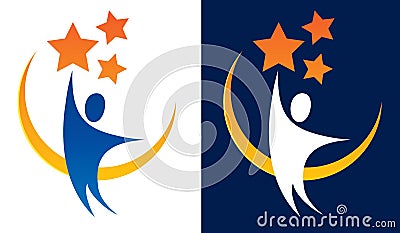 Reaching for Stars Logo Vector Illustration