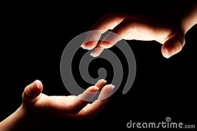 Reaching to touch Stock Photo