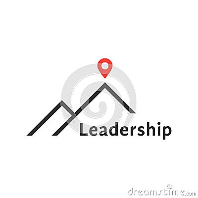 Reaching the top like leadership logo Vector Illustration