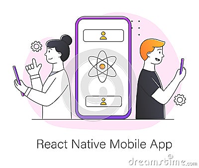 React native mobile app concept Vector Illustration