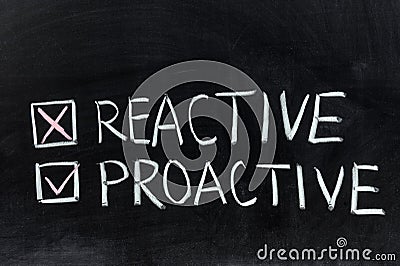 Reactive or proactive Stock Photo