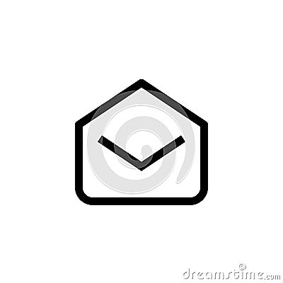 Read email icon design. opened mail envelope symbol. simple clean line art professional business management concept vector Vector Illustration