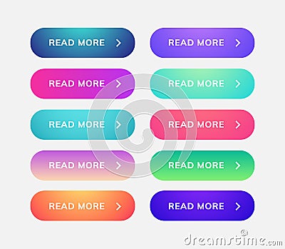 Read more button vector web action icon. Read more link banner submit action Vector Illustration