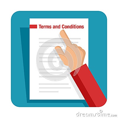 Read the Terms and Conditions square icon Vector Illustration