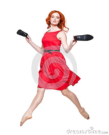 Readhead jumping Stock Photo