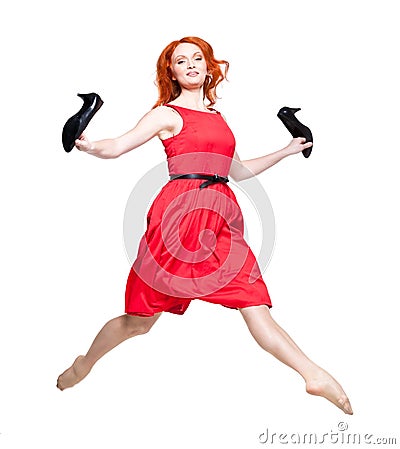 Readhead jumping Stock Photo