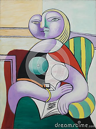 1932 Reading, Boisgeloup by Pablo Picasso Editorial Stock Photo