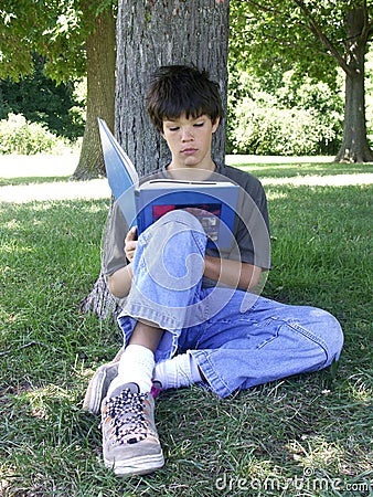 Reading a book Stock Photo