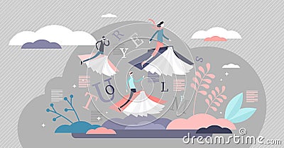 Reading books limitless fantasy journey concept Vector Illustration