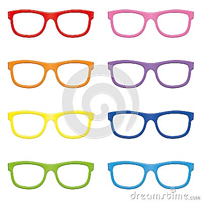 Reading Glasses Colorful Specs Colored Spectacles Vector Illustration