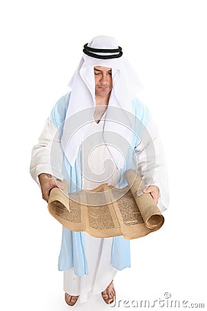 Reading holy torah scroll Stock Photo