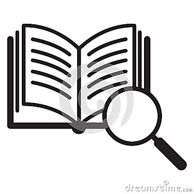 Reading icon, book icon, search, analysis symbol Vector Illustration