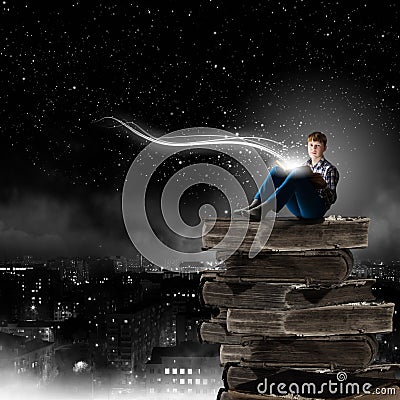 Reading and imagination Stock Photo