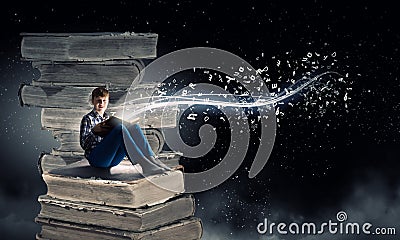 Reading and imagination Stock Photo