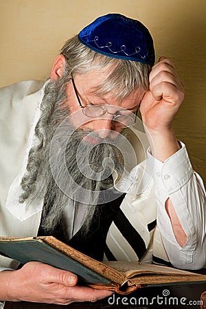 Reading a jewish book Stock Photo