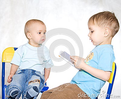 Reading kids Stock Photo