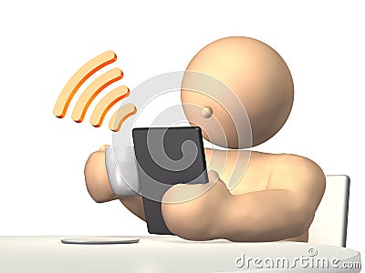 Reading latest news Stock Photo