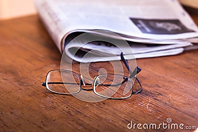 Reading newspapers Stock Photo