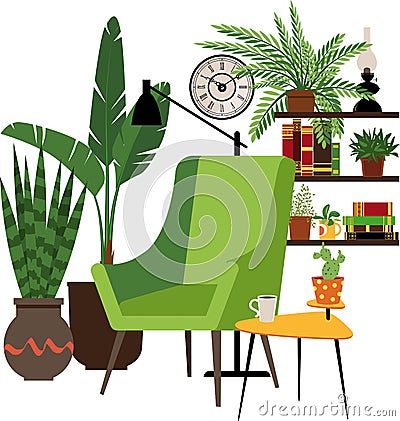 Reading nook Vector Illustration