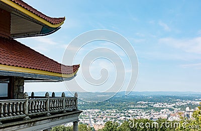Reading Pagoda Overlooking the City Stock Photo