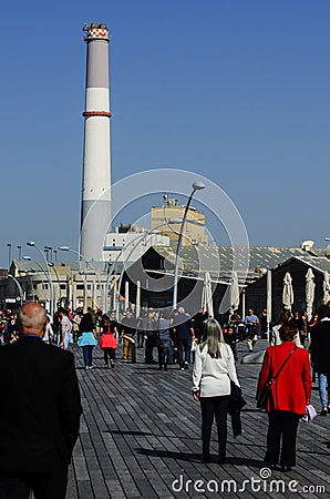 The Reading Power Station view from Tel Aviv harbor Editorial Stock Photo