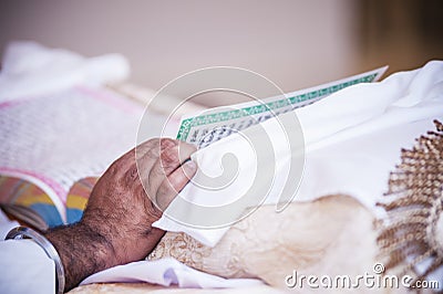 Reading Punjabi Writings Stock Photo